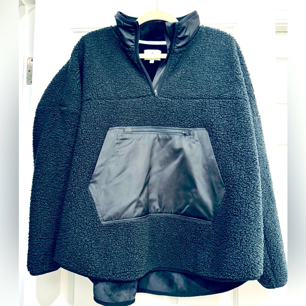 Tuckernuck Sport Black Fleece Pullover with Front Pocket